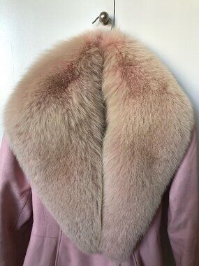 Genuine Arctic Fox Fur Collar and Supple Italian Leather Jacket